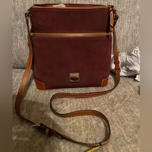 Dooney and Bourke cross body in wine red suede